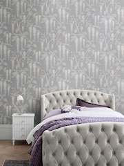 Grey Statement Leaves A4 Wallpaper Sample - Image 1 of 3