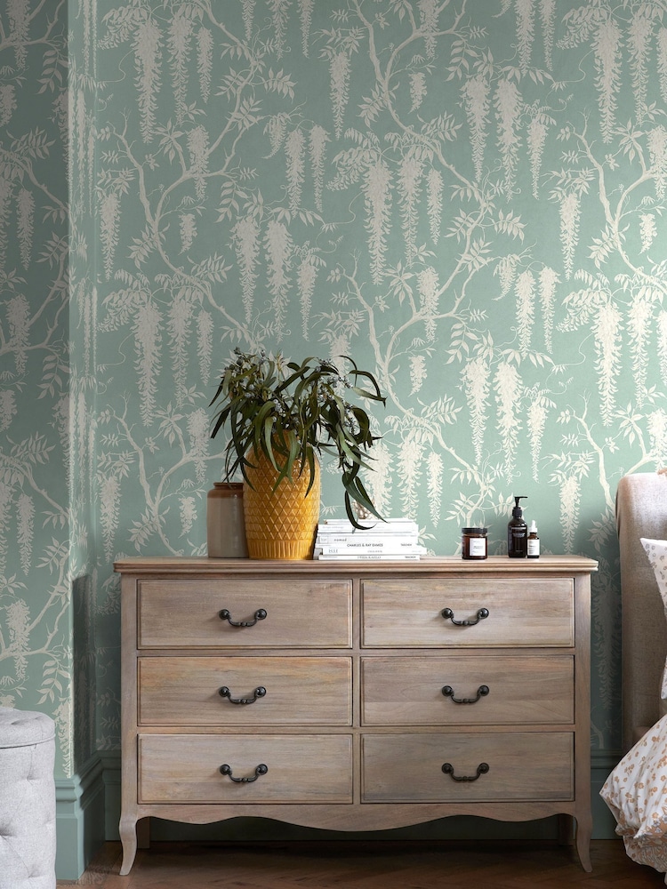 Blue Next Statement Leaves A4 Wallpaper Sample - Image 1 of 3
