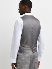 River Island Grey Grid Check Waistcoat - Image 2 of 4
