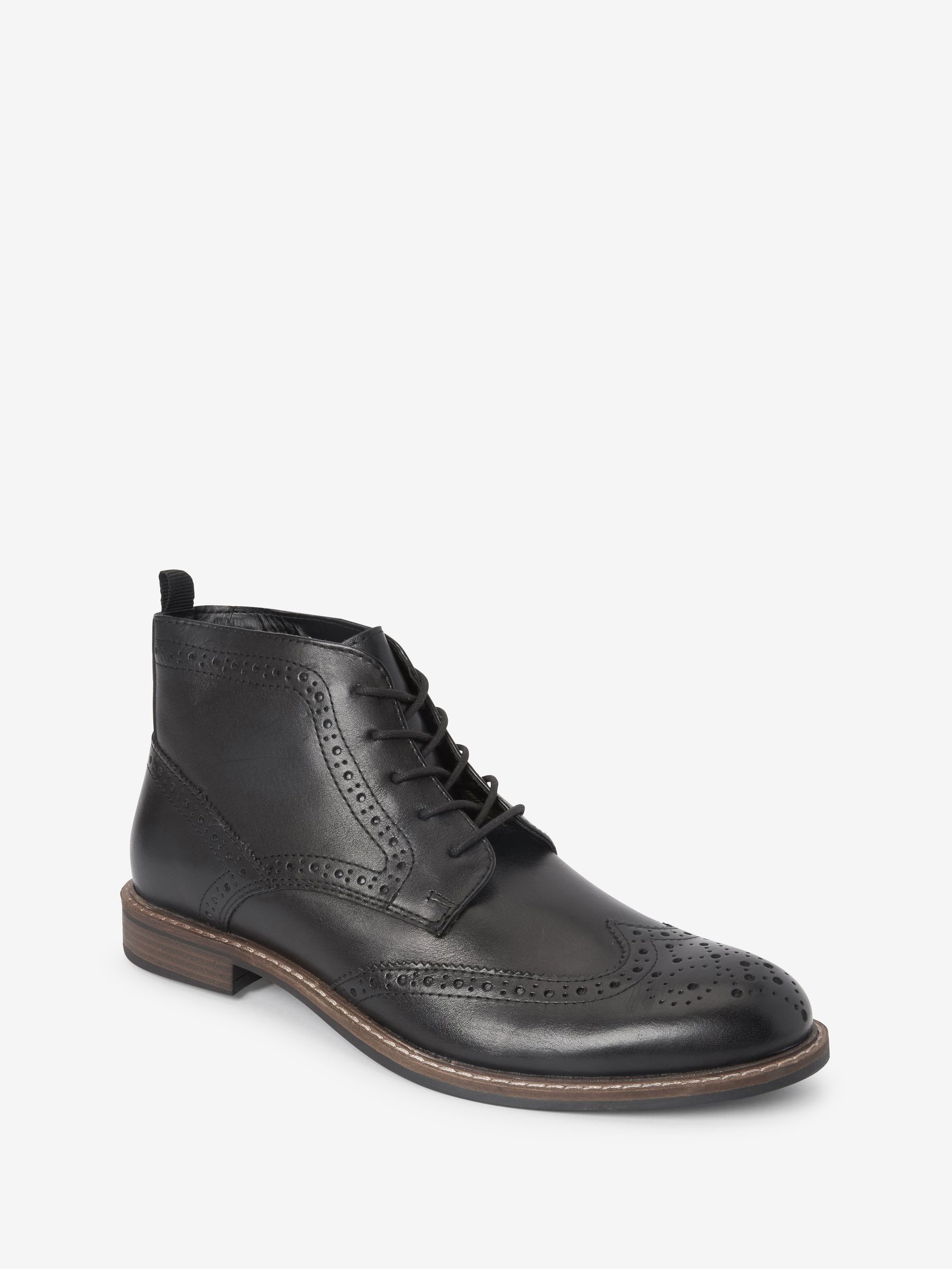 Black brogue chelsea boots mens outlet
