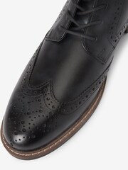Black Leather Brogue Ankle Boots - Image 5 of 5