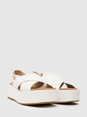 Schuh White Trini Cross Strap Flatforms - Image 2 of 6