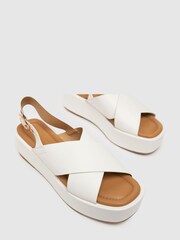 Schuh White Trini Cross Strap Flatforms - Image 3 of 6