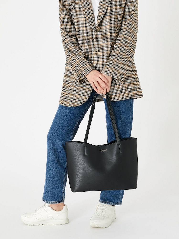 Accessorize Black Leo Tote Bag - Image 1 of 3