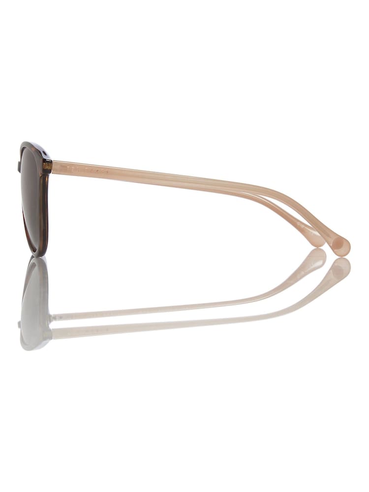 Ted Baker Tortoiseshell Brown Classic Round Eye Sunglasses - Image 3 of 5