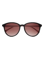 Черный/розовый - Ted Baker классические солнцезащитные очки с круглыми глазами - Image 1 of 4