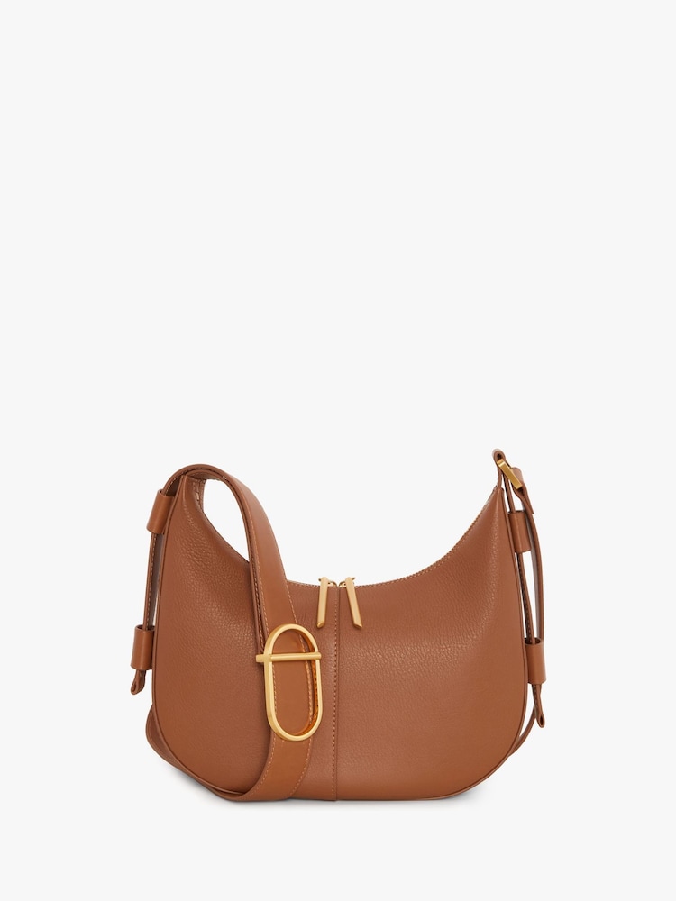 Jasper Conran London Beatrix Scoop Leather Cross-Body Bag - Image 2 of 5