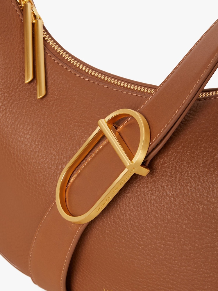 Jasper Conran London Beatrix Scoop Leather Cross-Body Bag - Image 5 of 5