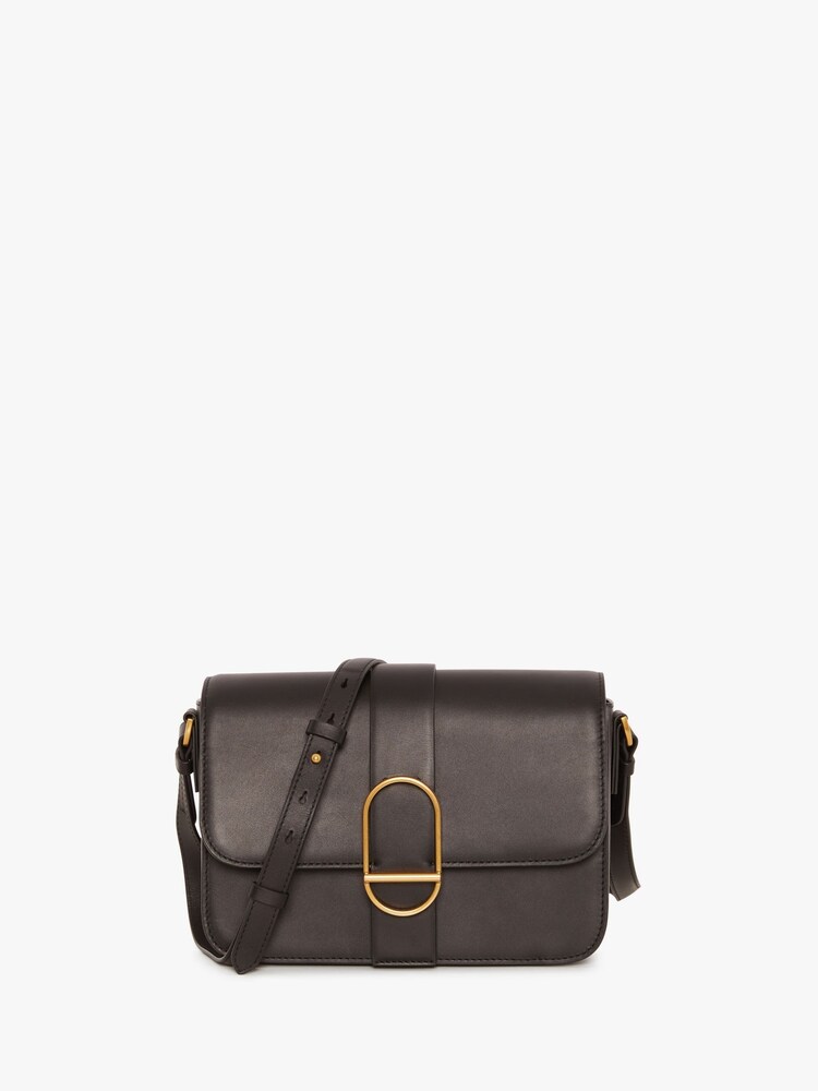 Jasper Conran London Beatrix Flap Over Leather Cross-Body Black Bag - Image 1 of 5 Jasper Conran London Beatrix Flap Over Leather Cross-Body Black Bag - Image 1 of 5