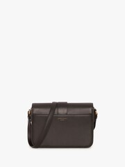 Jasper Conran London Beatrix Flap Over Leather Cross-Body Black Bag - Image 3 of 5