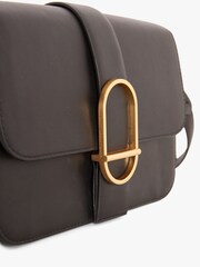 Jasper Conran London Beatrix Flap Over Leather Cross-Body Black Bag - Image 4 of 5