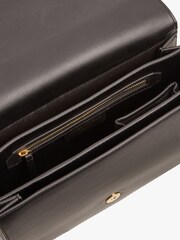 Jasper Conran London Beatrix Flap Over Leather Cross-Body Black Bag - Image 5 of 5