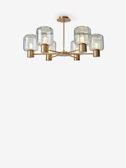 Smoke Grey Jensen 6 Light Flush Ceiling Light - Image 6 of 7