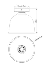 Black Gloucester 1 Light Flush Ceiling Light - Image 4 of 5