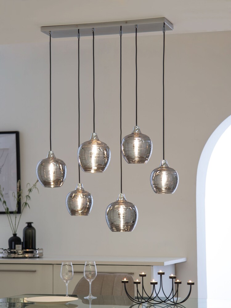 Smoke Grey Drizzle 6 Light Linear Ceiling Light - Image 1 of 1
