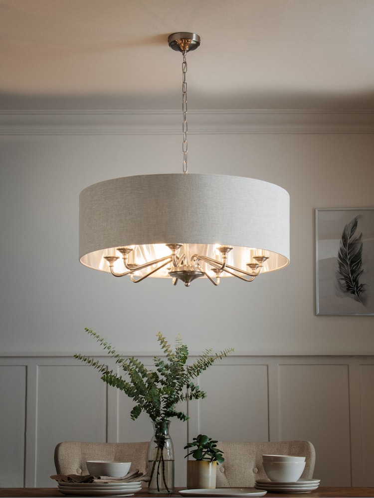 Brushed Chrome Burford 9 Light Chandelier Light - Image 1 of 6