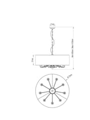 Brushed Chrome Burford 9 Light Chandelier Light - Image 6 of 6