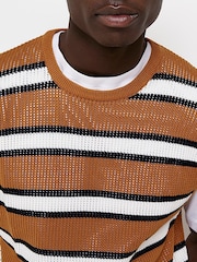 Pull River Island à grosse maille orange rayé - Image 3 of 4