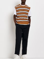 Pull River Island à grosse maille orange rayé - Image 4 of 4