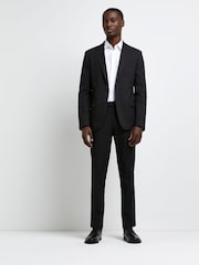 أسود داكن - بدلة تويل سكيني من River Island: السترة - صورة 12 من 17