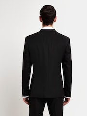 River Island Dark black Skinny 100% Cotton Twill Suit Jacket - Image 2 of 5
