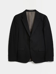 River Island Dark black Skinny 100% Cotton Twill Suit Jacket - Image 5 of 5