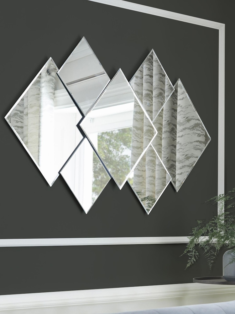Clear Dakota Diamond Statement Wall Mirror - Image 1 of 5