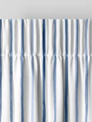 Laura Ashley Dark Seaspray Blue Painterly Stripe Made To Measure Curtains - Image 6 of 9