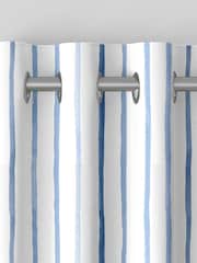 Laura Ashley Dark Seaspray Blue Painterly Stripe Made To Measure Curtains - Image 7 of 9