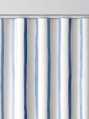 Laura Ashley Dark Seaspray Blue Painterly Stripe Made To Measure Curtains - Image 8 of 9