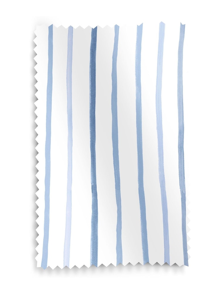 Laura Ashley Dark Seaspray Blue Painterly Stripe Made To Measure Curtains - Image 9 of 9