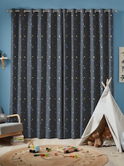 Laura Ashley Midnight Blue Kids Painterly Stars Made To Measure Curtains - Image 2 of 9