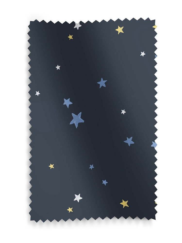 Laura Ashley Midnight Blue Kids Painterly Stars Made To Measure Curtains - Image 9 of 9