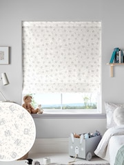 Laura Ashley Pale Steel Grey Kids Ahoy Alphabet Made To Measure Roman Blind - Image 1 of 7