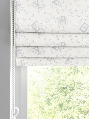 Laura Ashley Pale Steel Grey Kids Ahoy Alphabet Made To Measure Roman Blind - Image 2 of 7