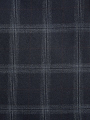 Navy Blue Slim Fit Flannel Check Suit Jacket - Image 11 of 13
