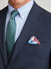 Navy Skinny Fit Check Suit Jacket - Image 1 of 8