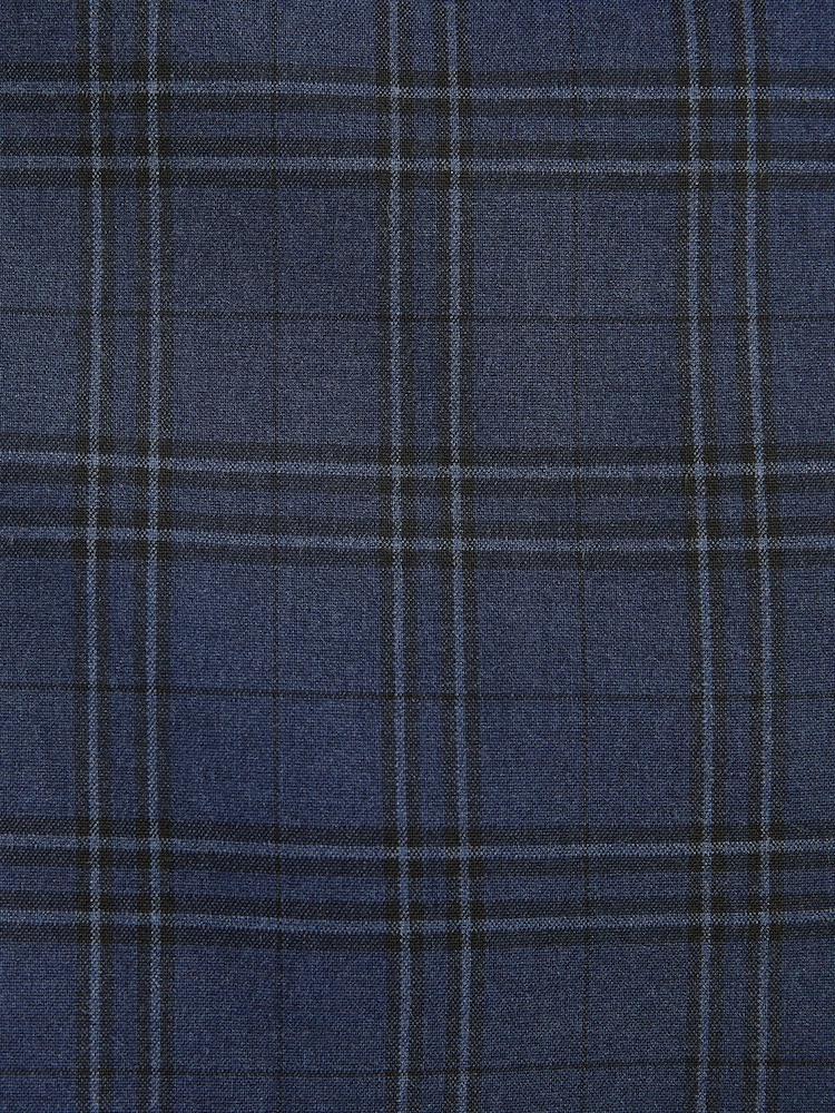 Navy Skinny Fit Check Suit Jacket - Image 8 of 8