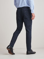 Navy Blue Skinny Fit Check Suit: Trousers - Image 2 of 9