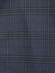 Navy Blue Skinny Fit Check Suit: Trousers - Image 9 of 9