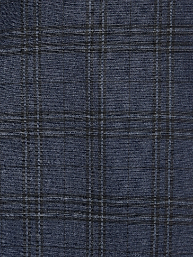 Navy Blue Skinny Fit Check Suit: Trousers - Image 9 of 9