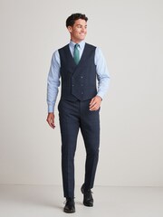 Navy Check Suit Waistcoat - Image 2 of 7