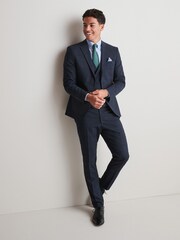 Navy Check Suit Waistcoat - Image 3 of 7