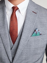 Grey Skinny Fit Flannel Suit Jacket - Image 5 of 13