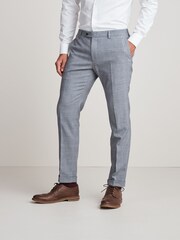 Grey Skinny Fit Check Suit: Trousers - Image 1 of 9