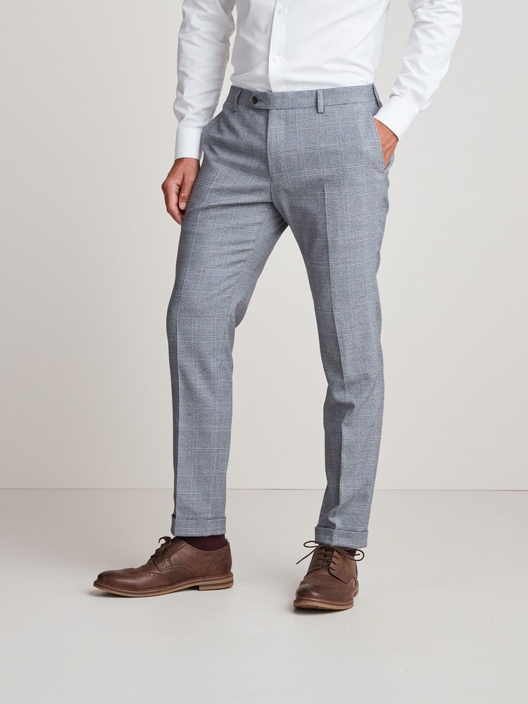 Grey Skinny Fit Check Suit: Trousers - Image 1 of 9