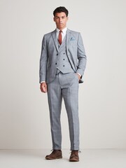 Grey Skinny Fit Check Suit: Trousers - Image 3 of 9
