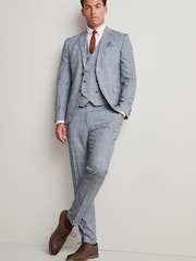 Grey Check Suit Waistcoat - Image 4 of 9