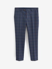 Bright Blue Tailored Fit Check Suit: Trousers - Image 1 of 3