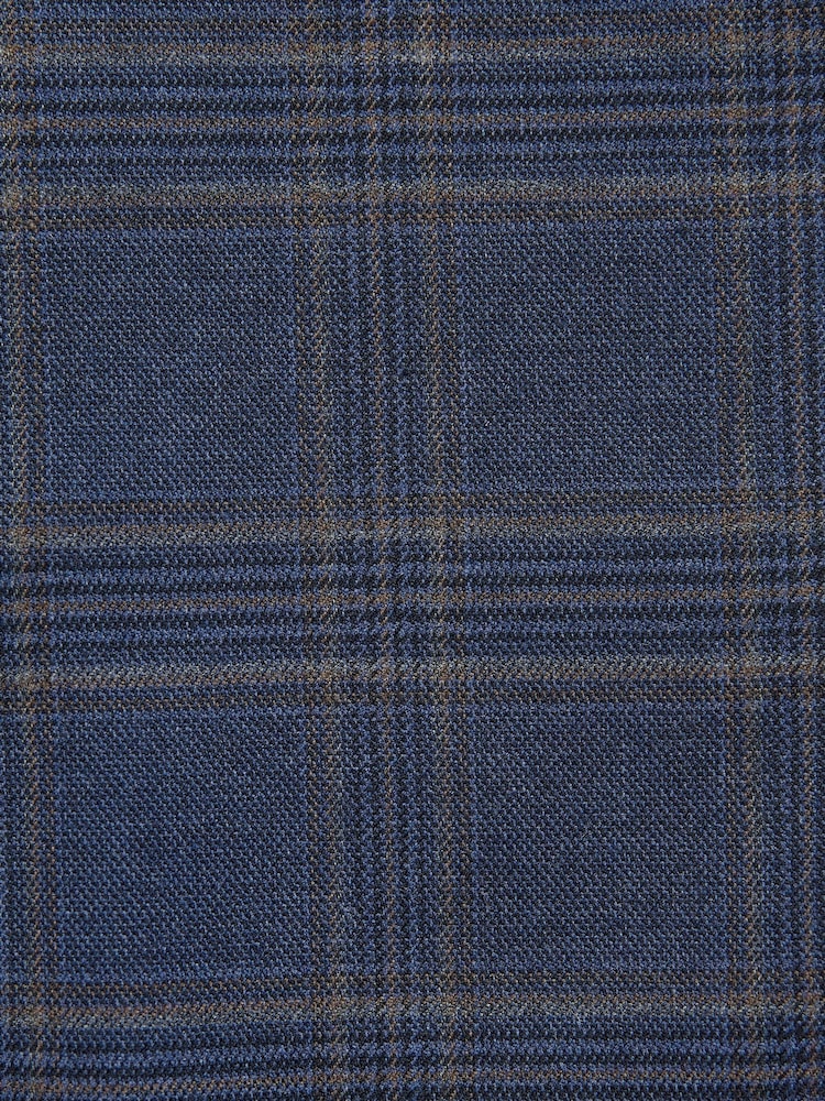Bright Blue Tailored Fit Check Suit: Trousers - Image 3 of 3